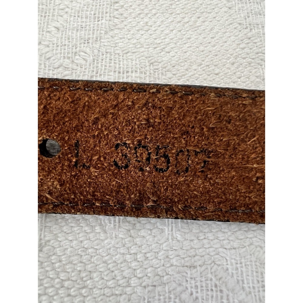 VINTAGE 1995 Brighton Women's Medium 31.5" 34.5" Concho Leather Belt Silver Tone - Picture 6 of 16